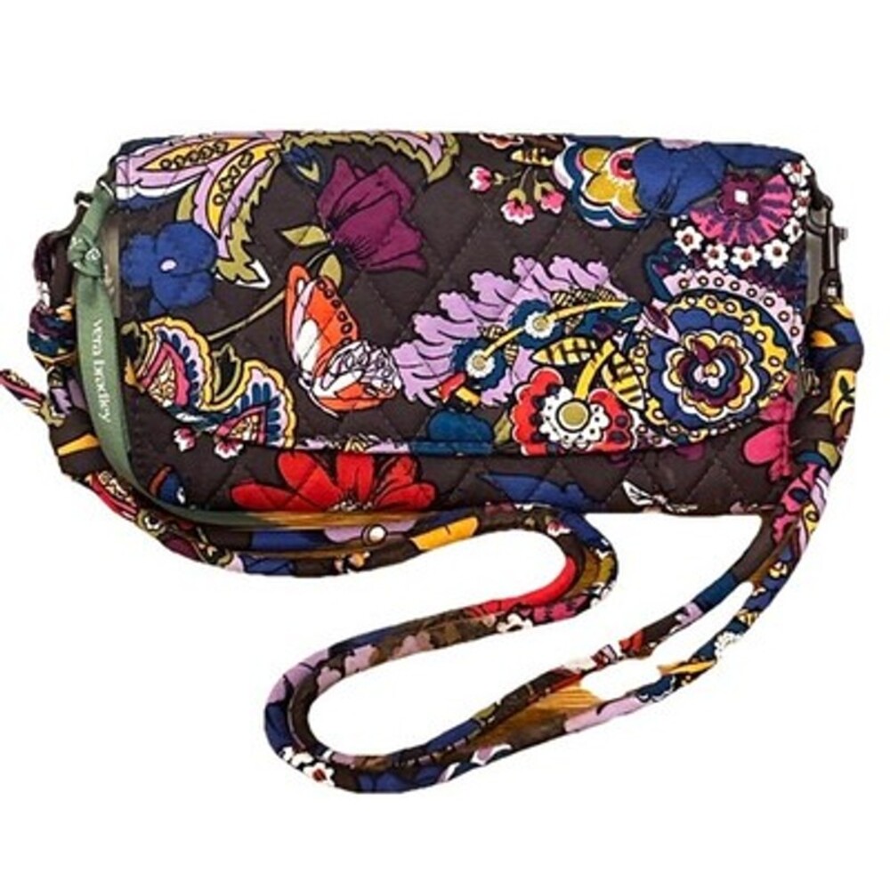 NWT  Vera Bradley Crossbody Wallet Wildwood Colorful Bouquet